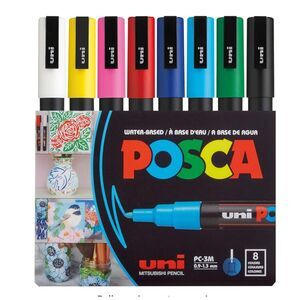 Posca NWT 8 Posca Paint Markers, 3M Fine with Reversible Tips Markers